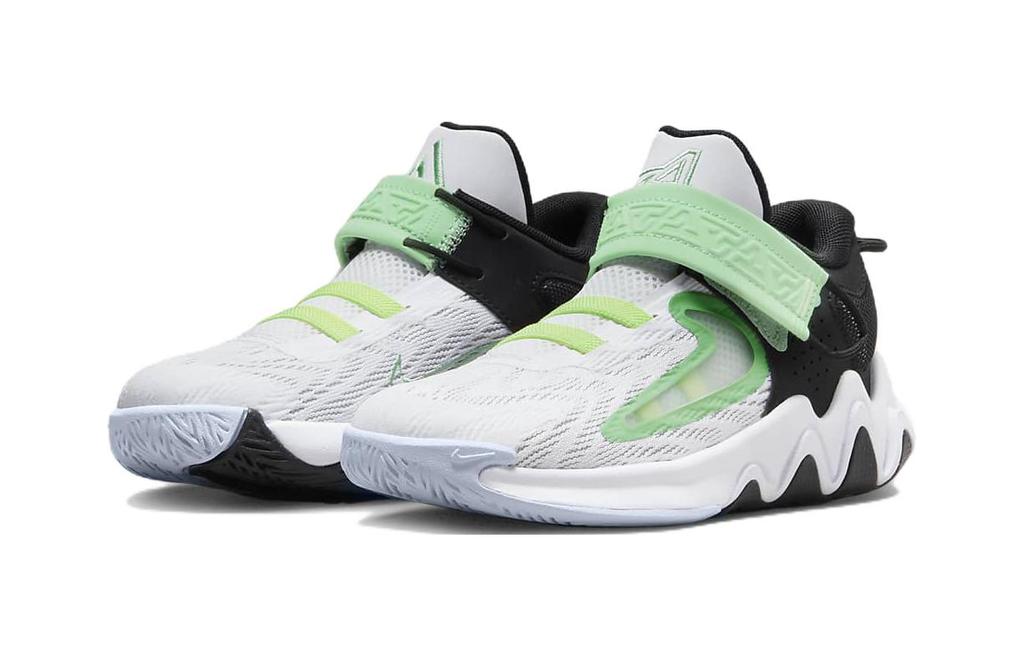 Nike Giannis Immortality 2 Slip Resistant Cushioning Breathable Low Top Children's Basketball Shoes Black White Green DQ1942-101
