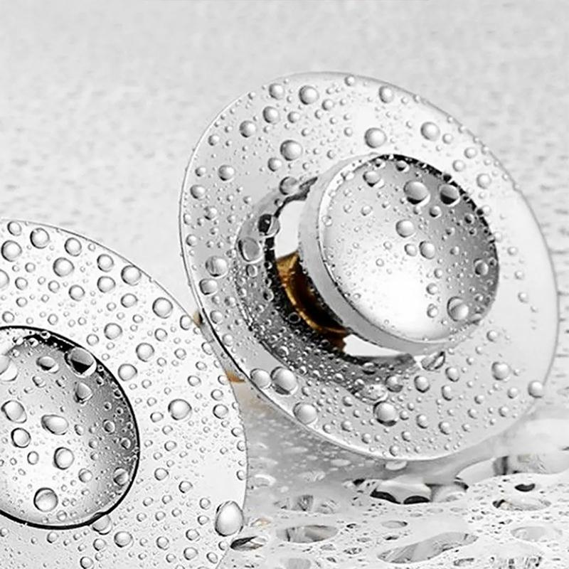 With Hair Catcher Bathroom Sink Drain Stopper Easy Push Type Universal Rebound Drain Plug Filter Basin Pop Up Chrome Sink Filter
