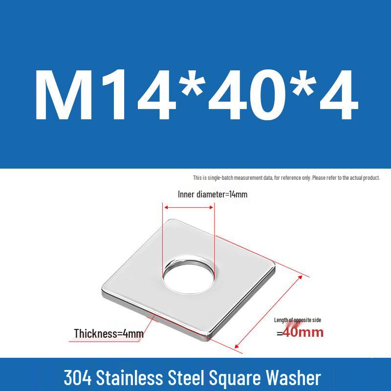 304 Stainless Steel Thickened Square Washer for Curtain Wall (M4-M16)