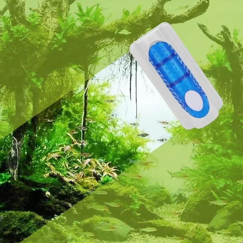 Brosse Magnétique Puissante pour Aquarium Outil de Nettoyage à Ventouse pour Aquarium Brosse Suspendue Double Face pour Élimination des Algues