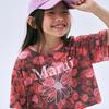 [mardimercredi] KIDS CROPPED TSHIRT FLOWERMARDI FLEUR DE ROSE_RED PALEPINK