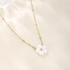 L104 White Shell Peach Blossom Beautiful Flower Necklace, Ins Fashionable, Individual and Elegant, Stainless Stee Plated Gol