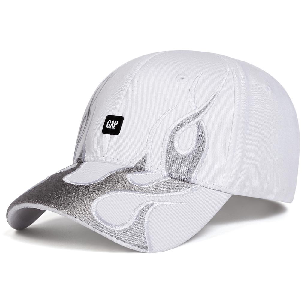 Unisex GAT Letter Flames Embroidery Hip Hop Baseball Hat Personality Caps Spring Autumn Outdoor Leisure Hats Travel Accessories for Women Men