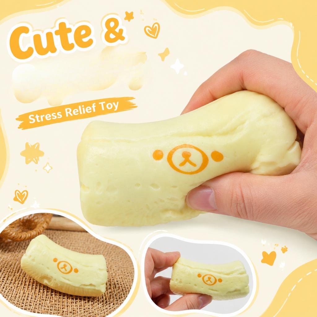 Silicone Soft Squeeze Toy with Cute Bear Face Design Stress Relief Toy for Sensory Play and Hand Exercise Durable Flexible Material