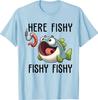Here Fishy Fisherman Funny Fishing Lover Cute Fish Worm Unisex T-Shirt