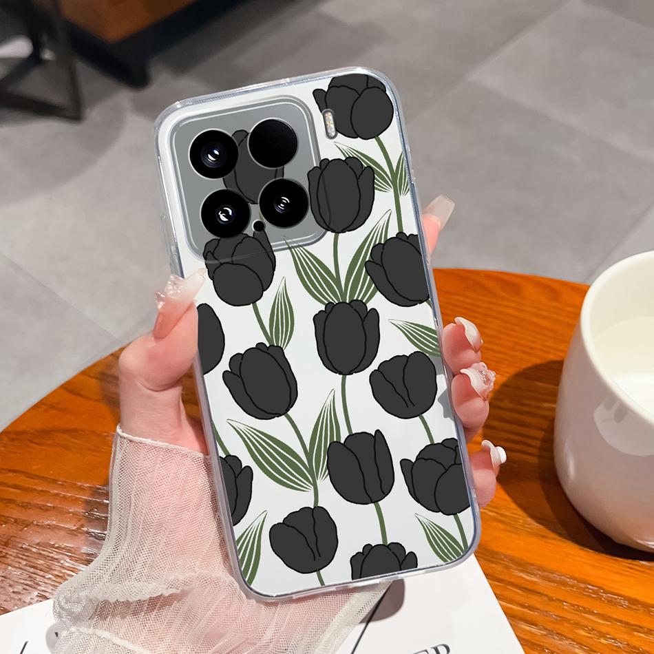 Leisure Flower Case For Xiaomi 15 Pro Clear Phone Bags Colourful Soft Back Cover For Xiaomi15 15Pro Silicone Anti Drop Housing