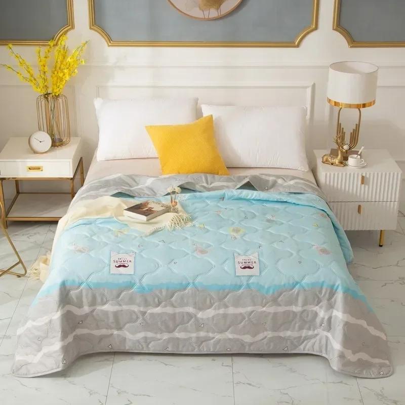 1PC 100X150cm Cute  Printed Spring Summer Comforter Adults Children Soft Breathable Quilting Quilt Single Bed Blanket Quilts