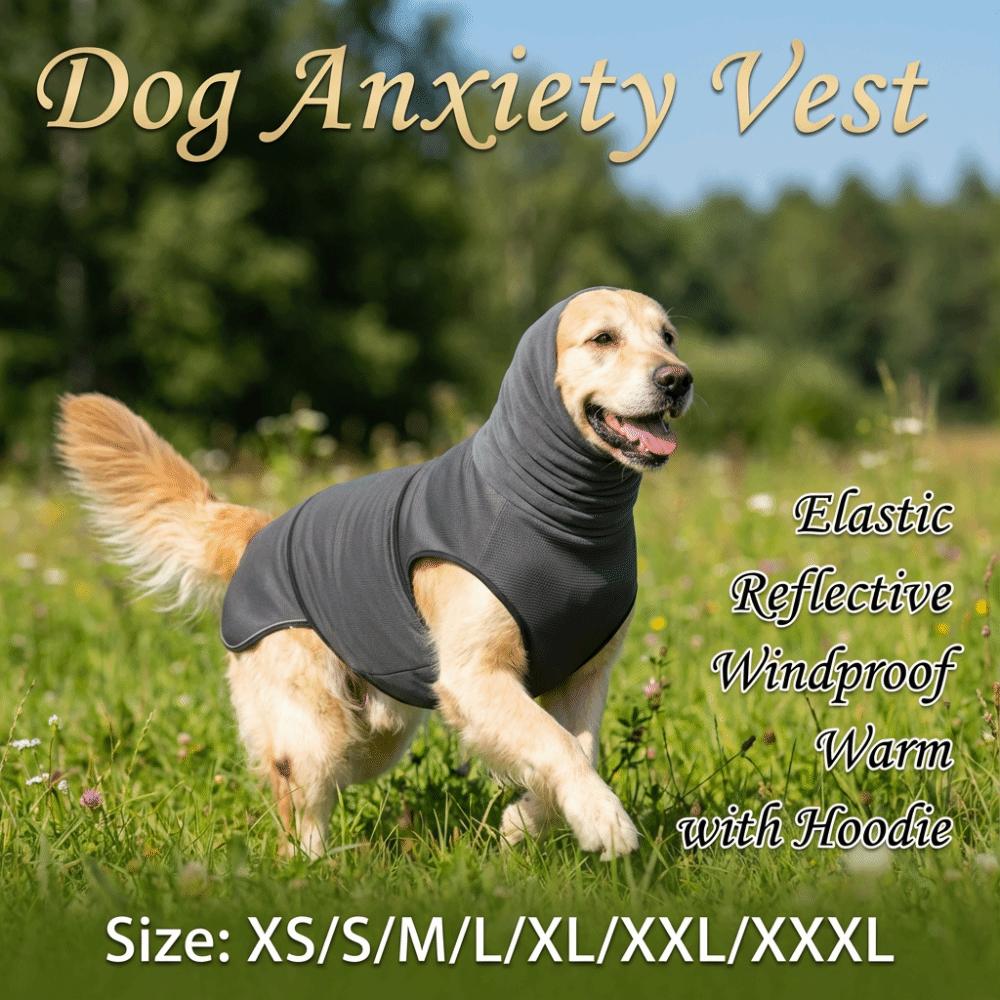 Windproof Dogs Calming Jacket Reflective Dog Soothing Clothes Dog Anxiety Vest  Home Travel