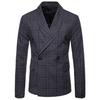 Herren Neuer Herbst Karierter Zweireiher Karierter Anzug