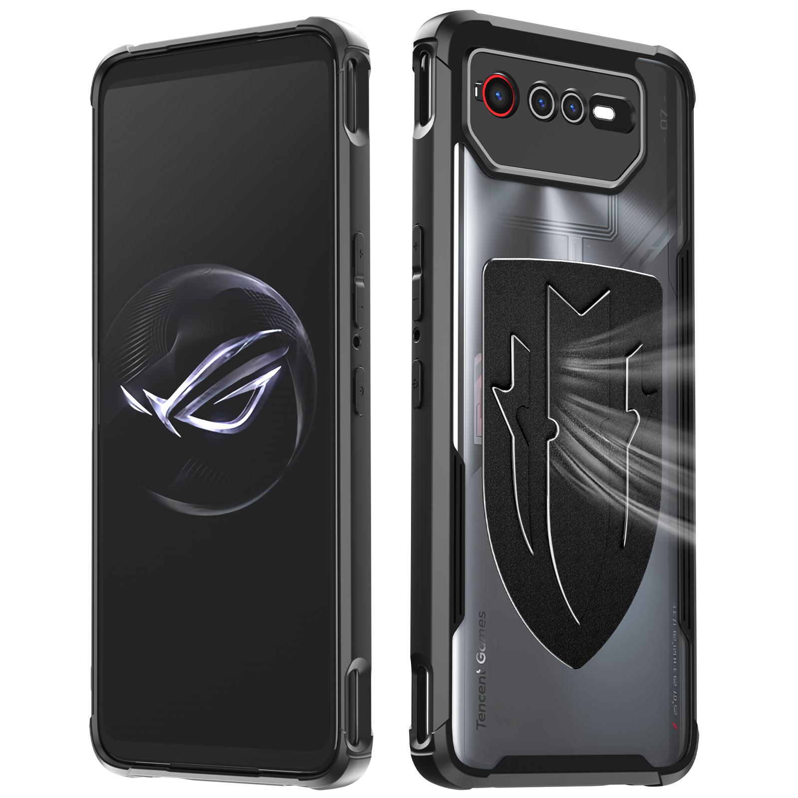 

Для Asus ROG Phone 7 5G/Phone 6 5G Защитный чехол для телефона с теплоотводом Жидкий силикон+Задняя крышка из ПК Black
