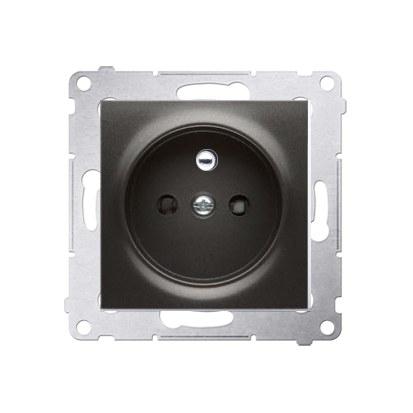 Socket with Grounding and Shutters, Anthracite Simon54