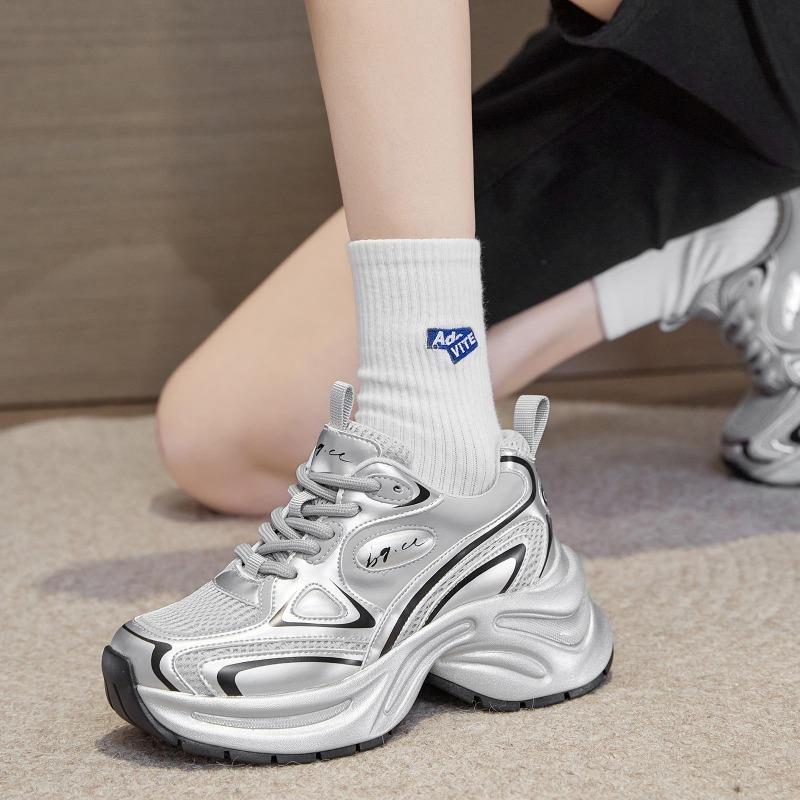 Spring Summer Shoes Women Fashion Sneakers Breathable Mesh Shoes Height Increasing 7cm Brand Ladies Sneakers