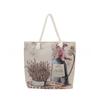 Spring New Large Capacity Double-Sided Tote Bag for Women Retro Oil Painting Style Shoulder Handbag