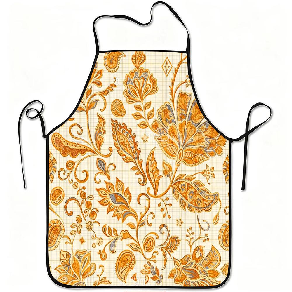 1pc Vintage Floral Paisley Print Apron, Durable and Easy To Clean, Adjustable Waistband, Polyester Material, for Kitchen Cooking, Gardening, Orchard P