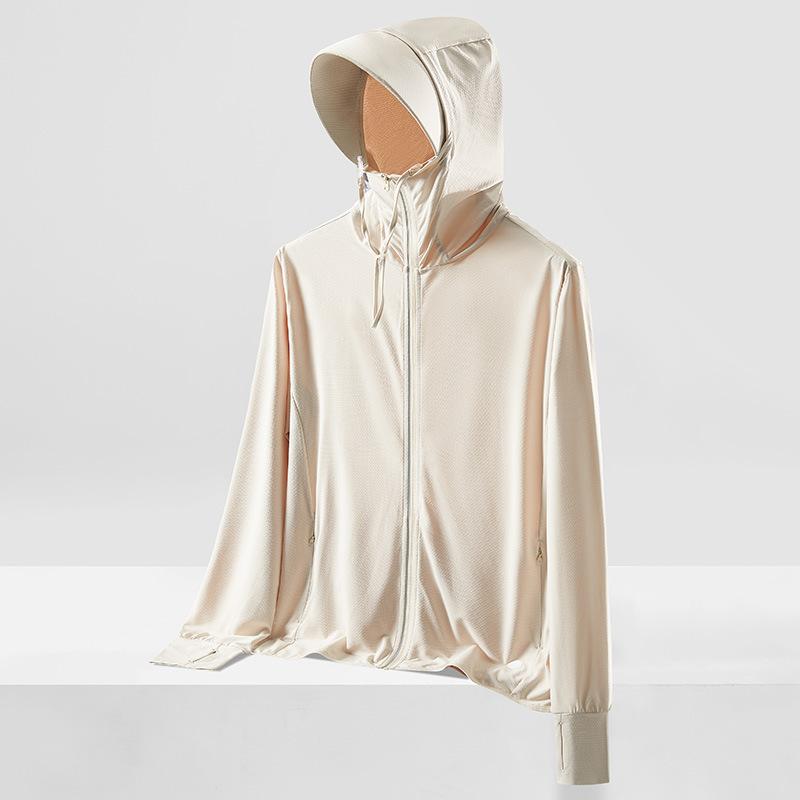 UPF50+ Sonnenschutzkleidung Sommer Eisseide Dünn Atmungsaktiv Outdoor Professionelle Angel-Sonnenschutzkleidung Abnehmbare Krempe