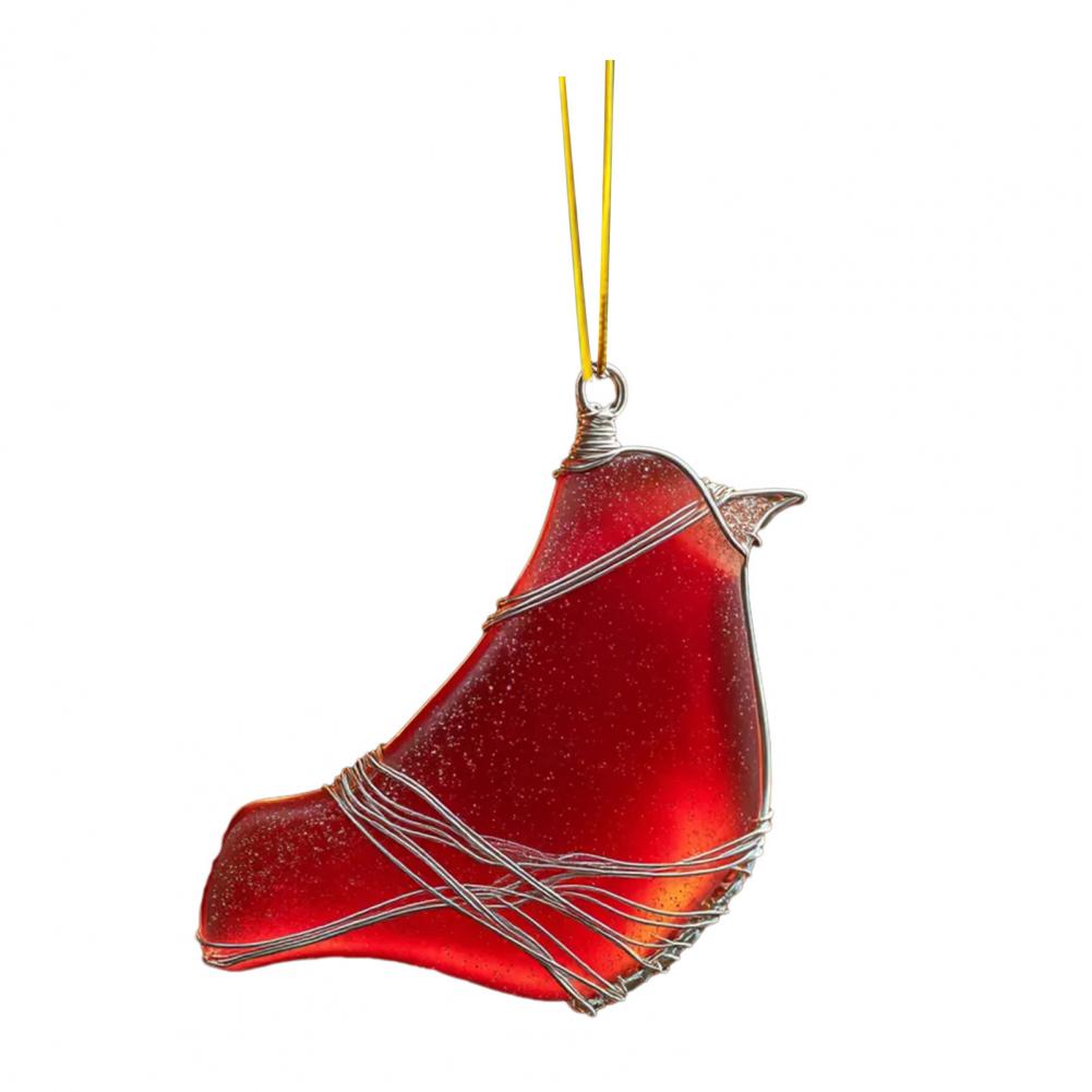 Acrylic Bird Hanging Decoration Winter Bird Hanging Ornament 2d Acrylic Bird Ornament Set Sea Glass Style Hummingbird for Lovers