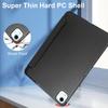 Case for iPad Air 11 M3 M2 Air 4 5 Pro 11'' 2018 with Pen Holder-[Tri-fold Stand + Auto Wake/Sleep], Super Thin Hard PC Clear