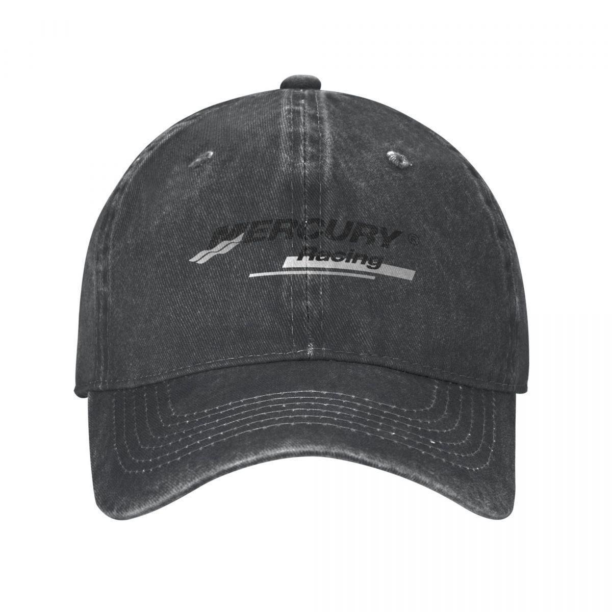 

Модная бейсболка с логотипом Mercury Racing, унисекс, потертые джинсовые головные уборы, уличные летние шапки, кепка One Size