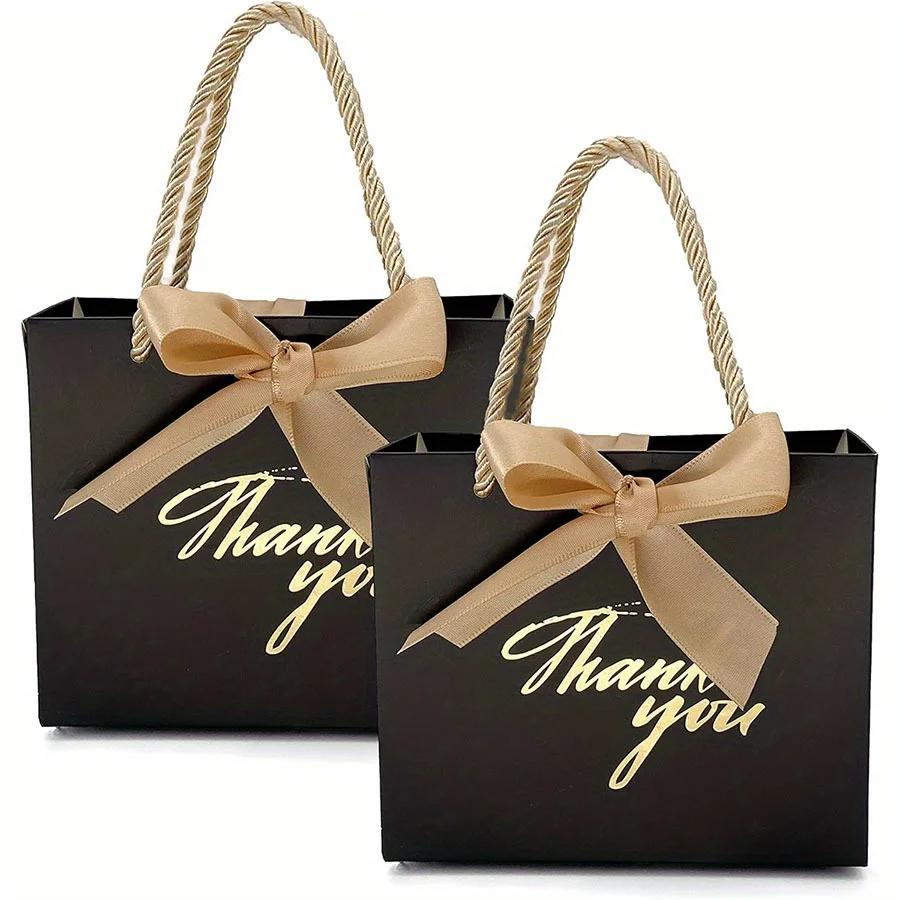 6pcs Thank You Gift Paper Bag Pink White Red Black Gift Packaging Bag for Wedding Bridal Shower Birthday Bachelor Party JXB