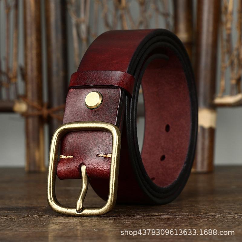 

Ремень мужской, итальянский, ретро, ​​потертый, первый слой, из натуральной кожи крупного рогатого скота, модный, универсальный 130cm