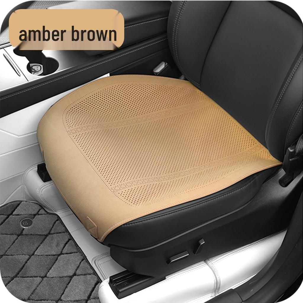 Breathable Suede Velvet Car Seat Cushion for Driver - Perforated, All-Season Cover