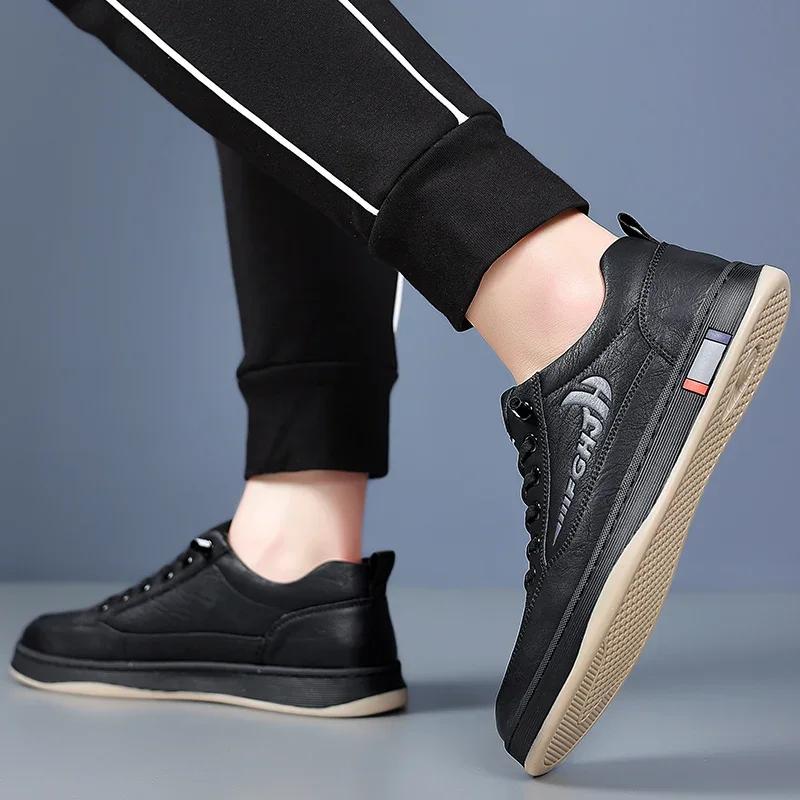 Fashion New Genuine Leather Mens Casual Shoes Handmade Sneakers Outdoor Running Shoe for Men High Quality Tennis Masculino Italian Shoes