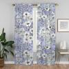 Zasłony kuchenne do salonu Kwiaty Zasłony do wnętrza domu 2 sztuki Rolety Tiul do sypialni Dekoracja na Halloween Przegroda
