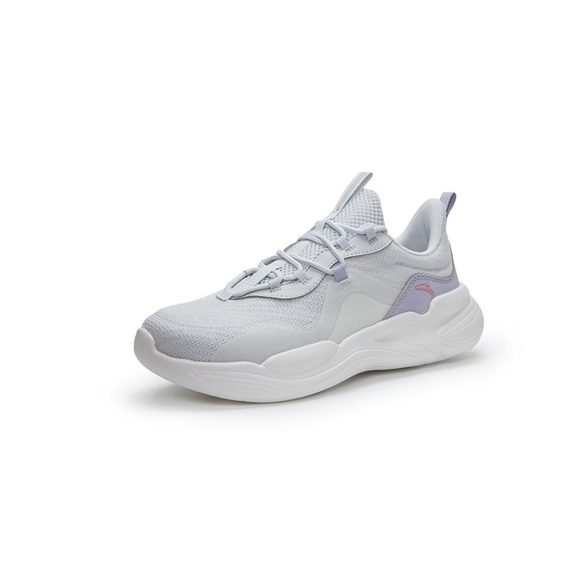Anta Five Mountains Moon White Mesh Comfortable Shock Absorption Wear-Resistant Simple Fashion Low-Top Running Shoes Women sneaker 122527709R-1