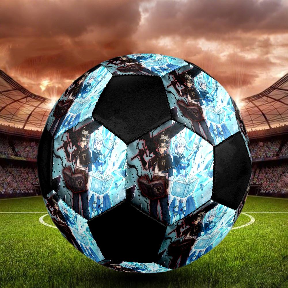 Black Clover2 Soccer Ball Colorful All Ages Machine Stitched PVC Competition Ready Durable High-Bounce.SIZE5