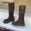 Josiny Women's Retro Suede Over-the-Knee Boots