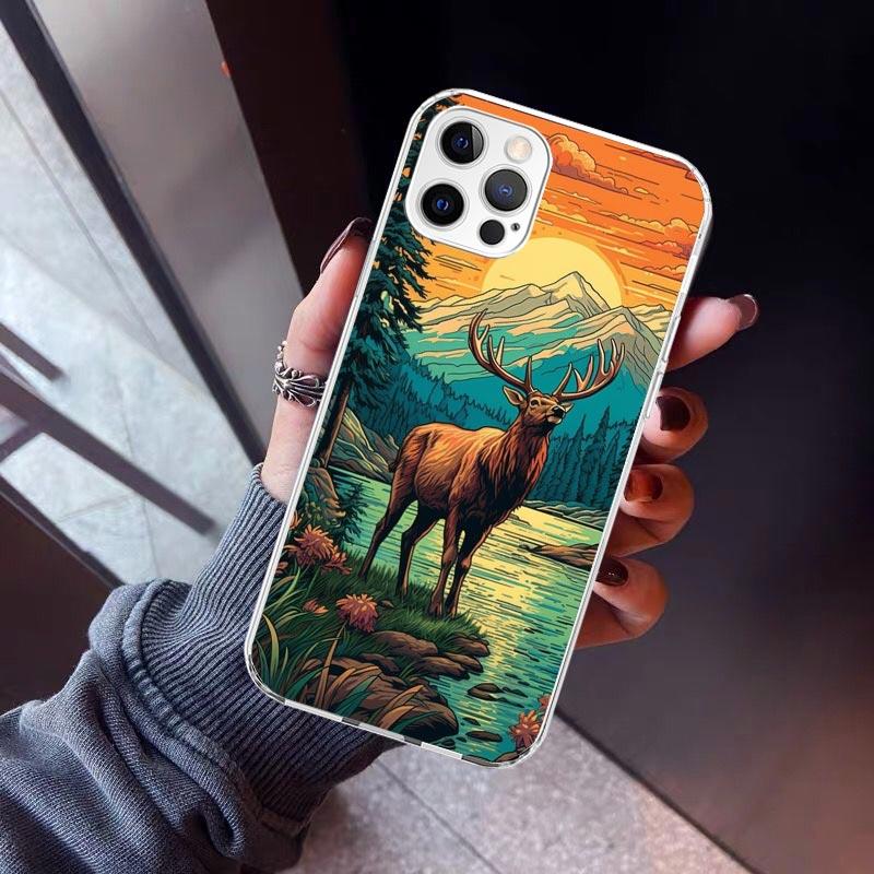 

Deer Hunting Camo Phone Case For iPhone 17 Air 11 13 Mini 14 15 Plus 16 12 Pro Max 16E SE 7 8 Pattern Soft TPU Back Cover 17 Ai iPhone 15 Pro