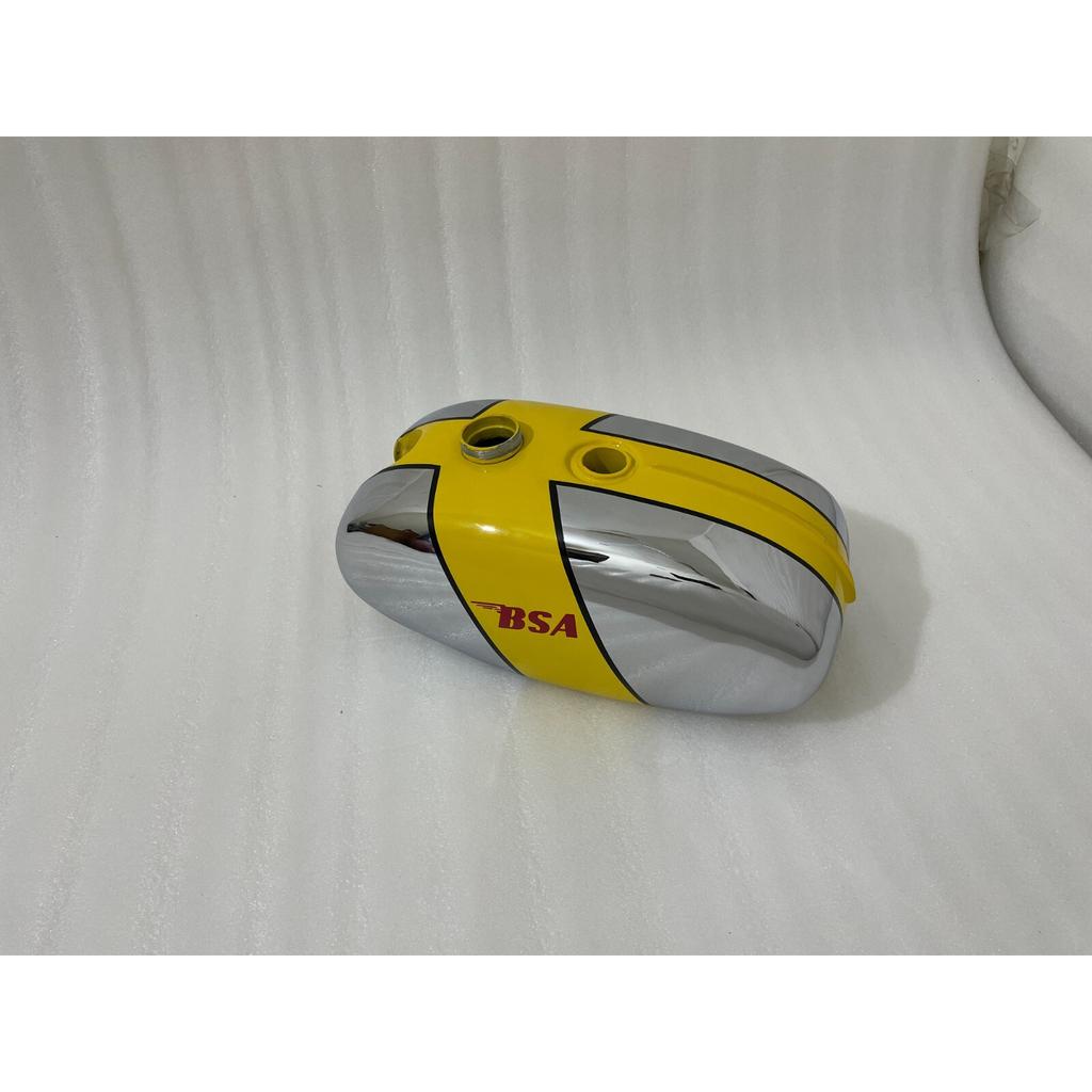 BSA B25 B50 TR25 1971-73 D355 Chrome & Yellow Painted Petrol Fuel Tank |Fit For