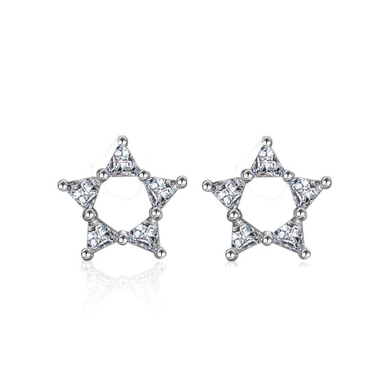 925 Sterling Silver Earrings for Women Original Charm Double Hoop Earrings Pave CZ Fine Engagement Anniversary Jewelry E557