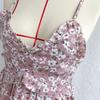 Women Floral Print Spaghetti Strap Sleeveless A-Line Dress High Waist Above Knee Spring Summer S-XL