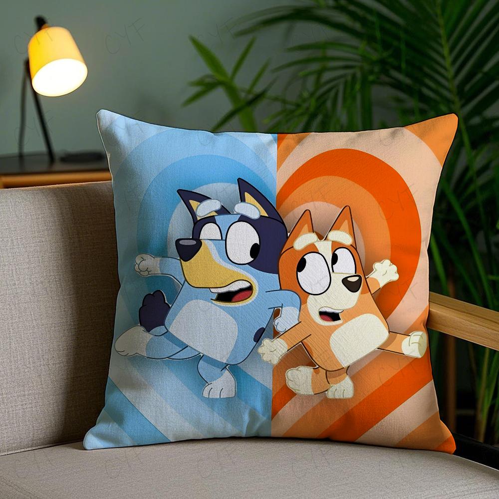 Anime Für B-Blueys Kissenbezug Anti-Hausstaubmilben Kissenbezug Verdeckter Reißverschluss Seidig kurzer Plüsch Sofakissenbezug