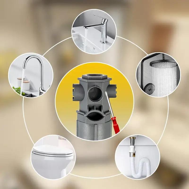 16 In 1 Faucet Wrench Tool Set All-In-One Kitchen And Bathroom Plumbing Repair Tools Multi-Function Faucet Maintenance Tool Set серый