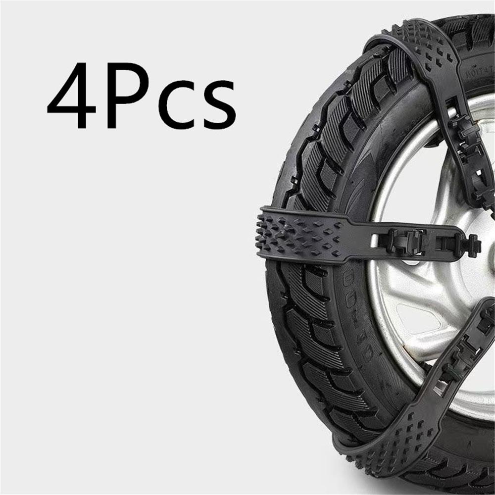 4× Motorcycle Bicycle Wheel Tire Non-slip Anti-Skid Snow Chain (About 59cm Long)