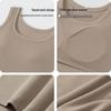 Slim-Fit Women's Threaded Tank Top with Integrated Pads - Comfortable, No Restriction, Ideal for Spring/Summer Yoga & Outer or Base Layer Wear.