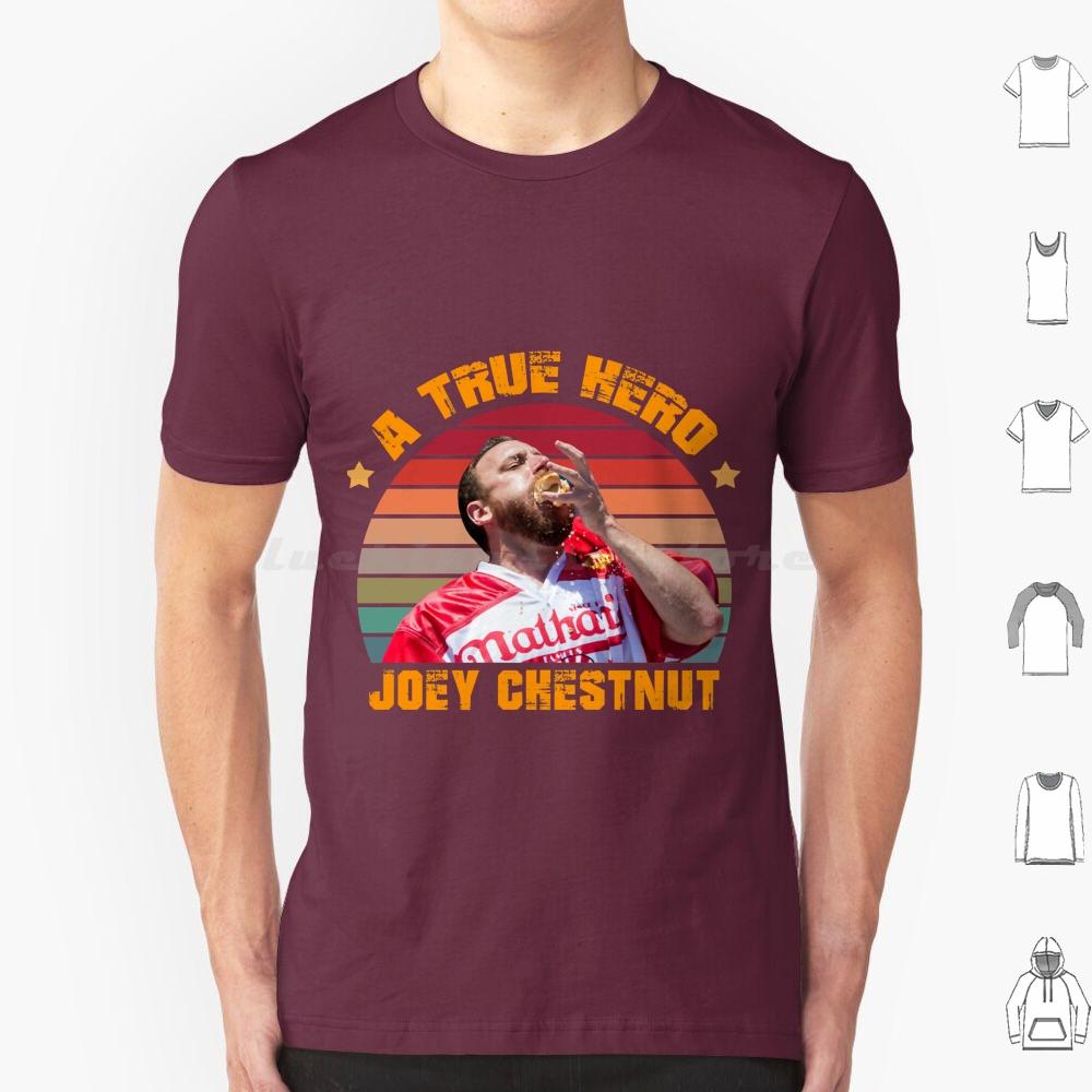 Joey Chestnut A True Hero Artwork Classic T Shirt Cotton Men Women DIY Print Joey Chestnut Hot Dog Eating Contest Joey S