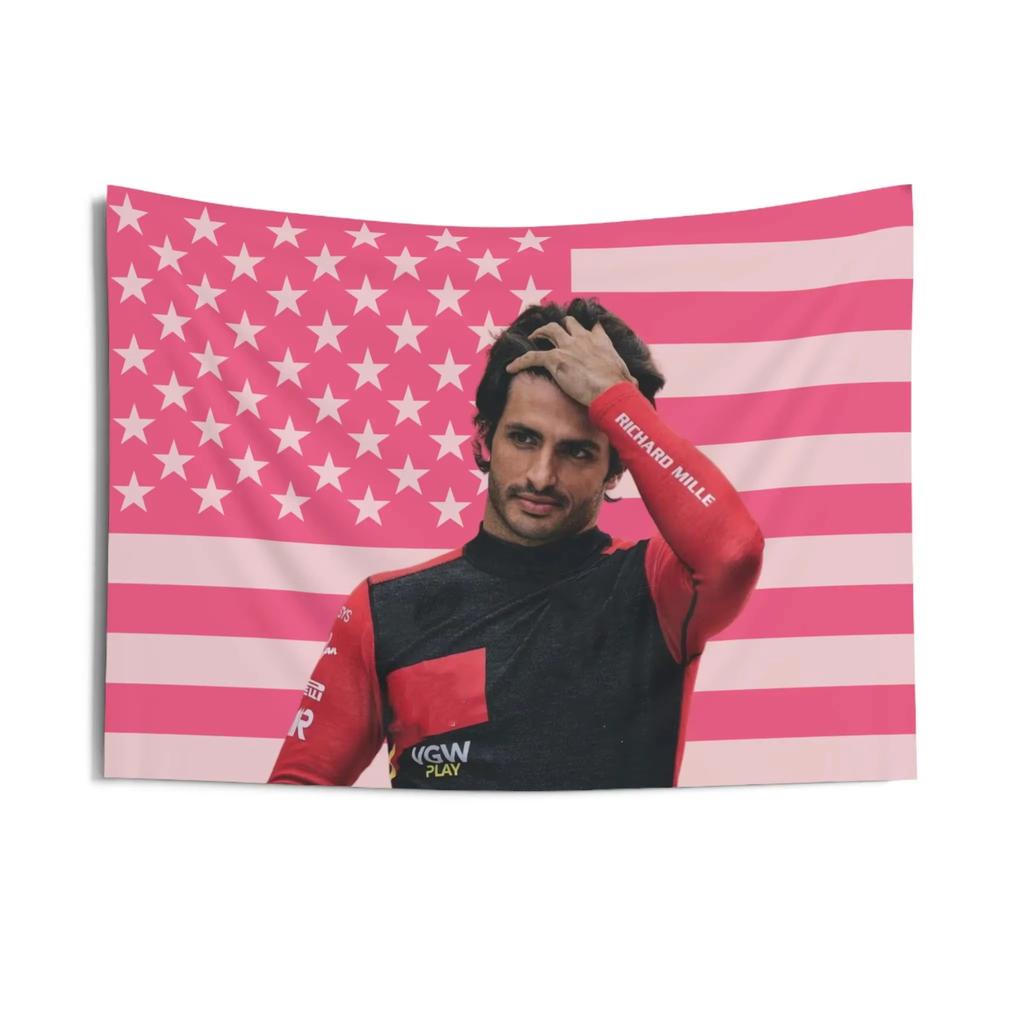 2025 New Hot Selling Lando Norris Pink American Flag Tapestry Men And Women Racing Enthusiasts Bedhead Decoration Background
