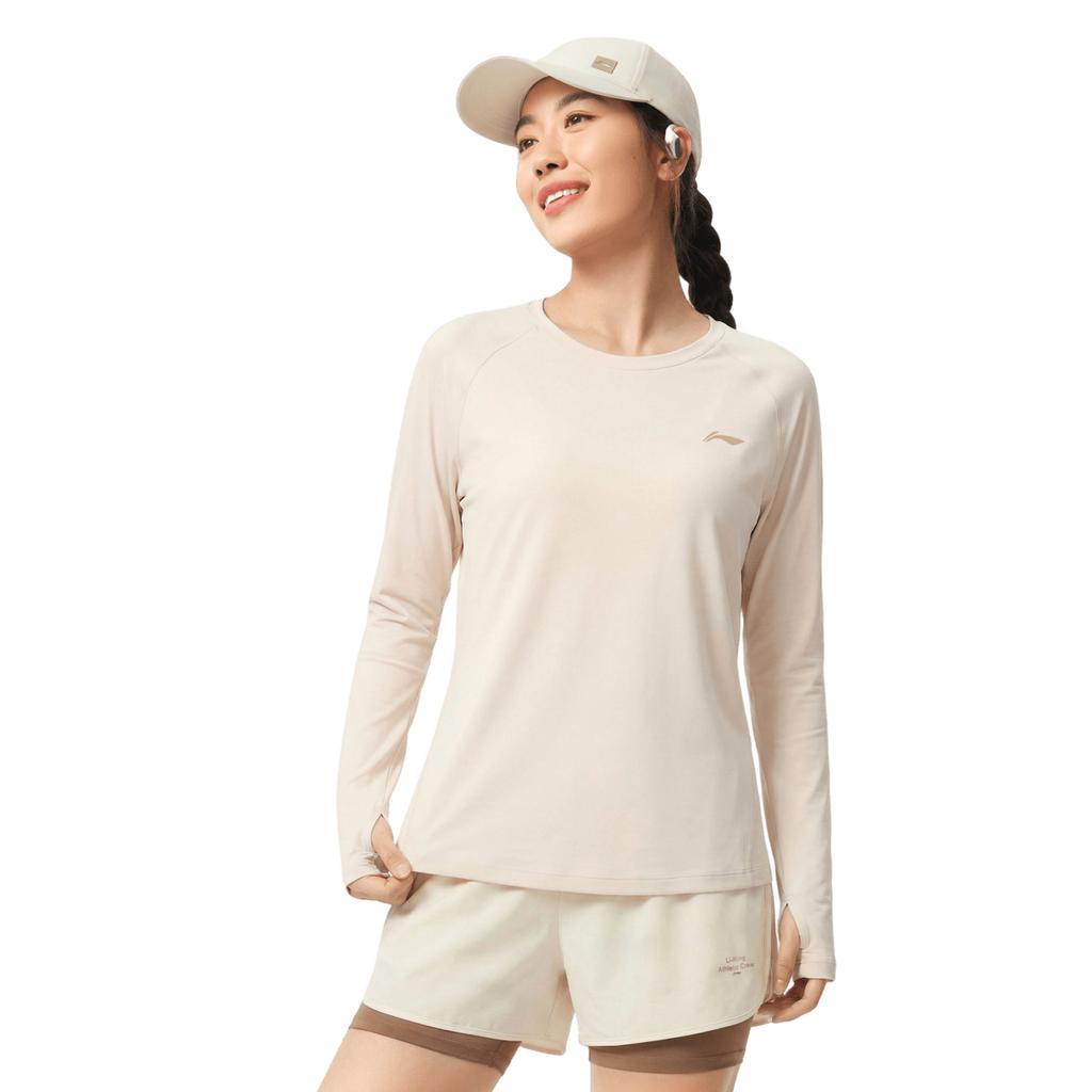 Li Ning Fitness Series Round Neck Logo Letter Stitching Regular T-Shirt Women tops ATLW098-4