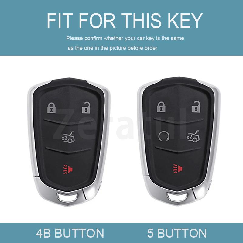 Auto Shell For Cadillac Xt5 Escalade Esv Srx Sts Xts Elr Ats Ct6 Cts Dts Tpu Car Key Case Cover Remote Keyless Holder Keychain
