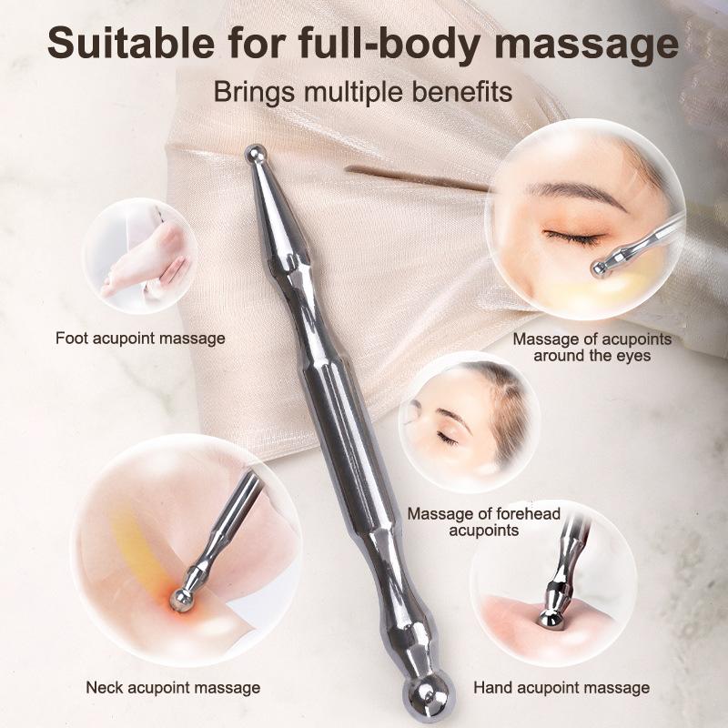 Acupuncture Pen Facial Reflexology Tools Stainless Steel Trigger Point Massager Deep Tissue Back Massager Body Face Massage