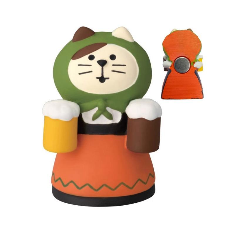 Japanese cat refrigerator sticker, grocery zakka cute bread coffee shop decoration gift miniature resin ornament