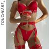 Toucheart Sexy Lingerie Suit with Steel Rings Super Sexy Metal Punk Style Complex Niche Design Showing Off Body Sexy Bra Set New