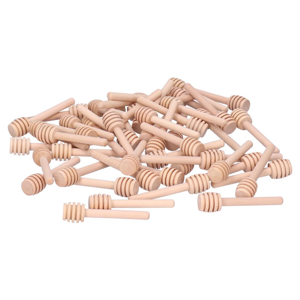 50PCS 8CM Wood Honey Dipper Sticks Honey Stirrer Dispensing Wand for Wedding Party Favors