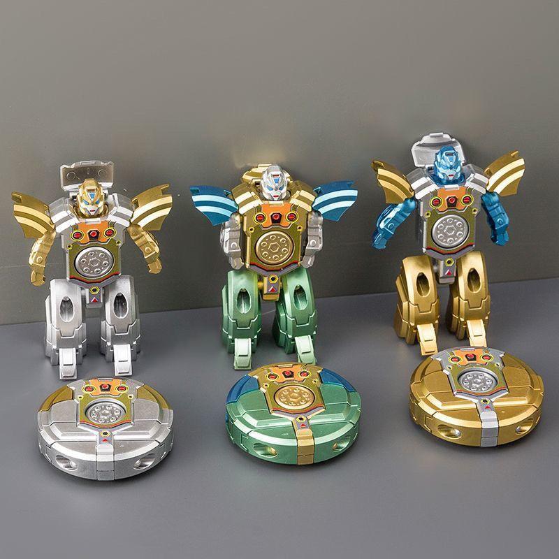 Transformable Robot Finger Spinner Toy - Educational Rotating Decompression Toy for Toddlers and Kids. Round Robot Spinner
