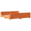 Solid Wood Bed Without Mattress Wax Brown 180x200 Cm Pine Wood