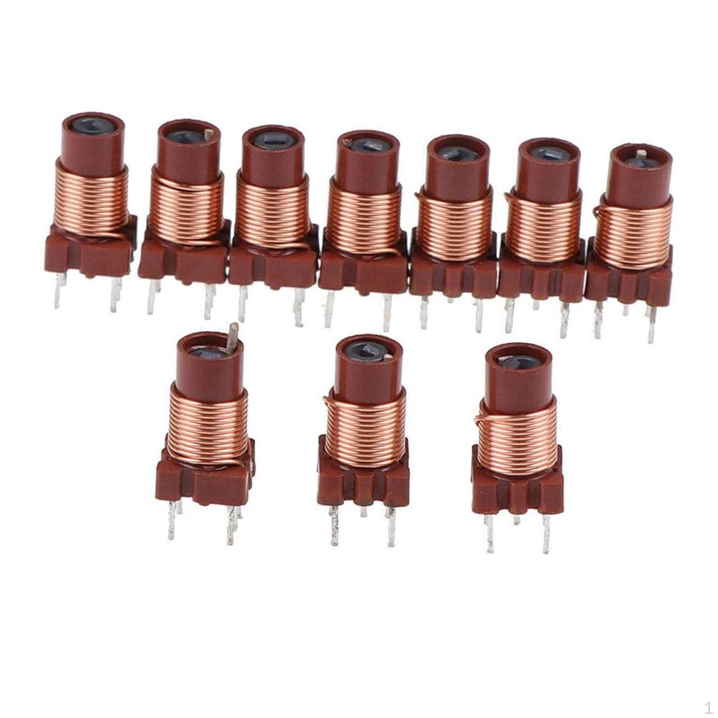 10 Pieces Adjustable ferrite Core Inductors 0.6UH-1.7UH Spart Parts Replacement Compact Lightweight