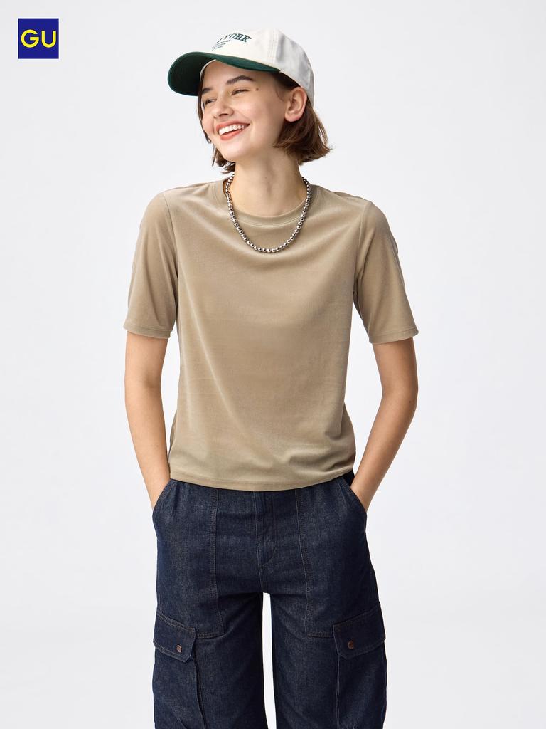 Uniqlo Gu Sheer Velour T shirT